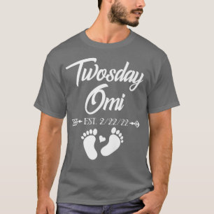 Camiseta Twosday Omi Grandma Est 22222 Recién nacido Ducha 
