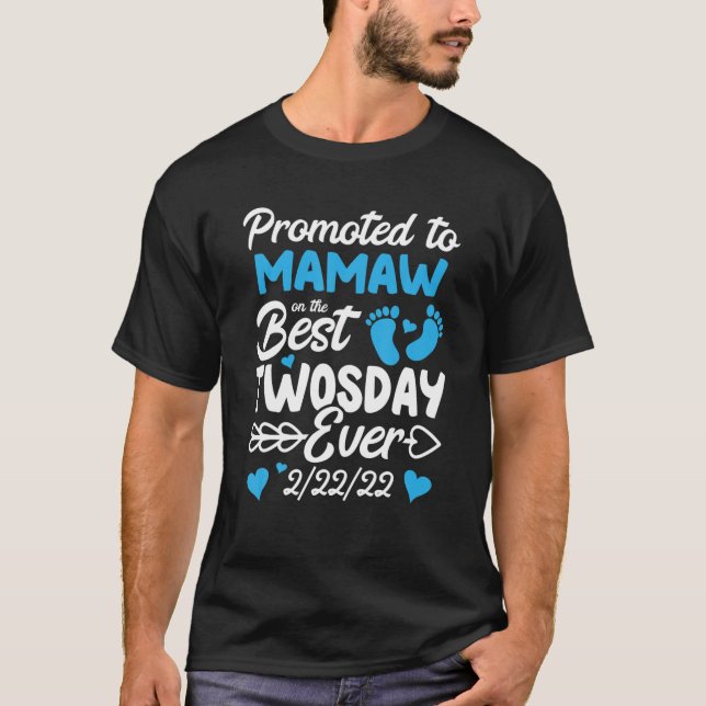 Camiseta Twosday Promoted To Mamaw Grandma New Baby Announc (Anverso)