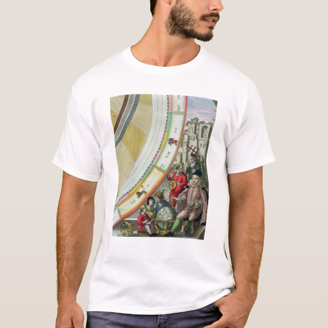 Camiseta Tycho Brahe, detalle de un mapa que muestra el (Anverso)