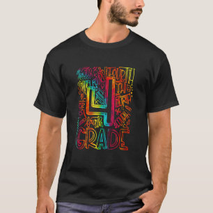 Camiseta Tye de tipografía de cuarto grado Equipo de Tea de