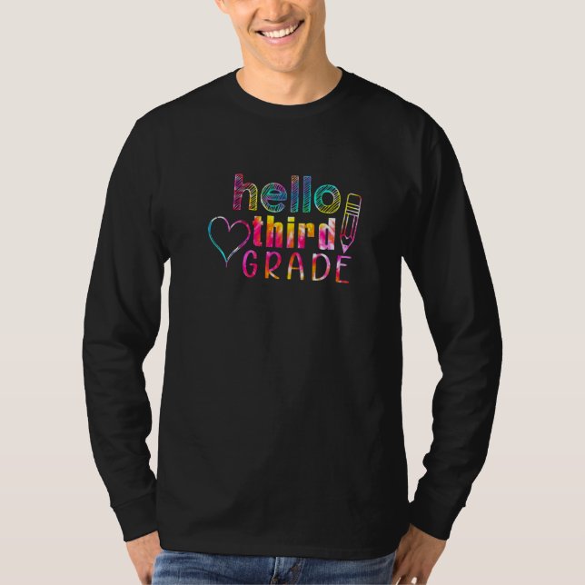 Camiseta Tye Hola a estudiante de tercer grado (Anverso)