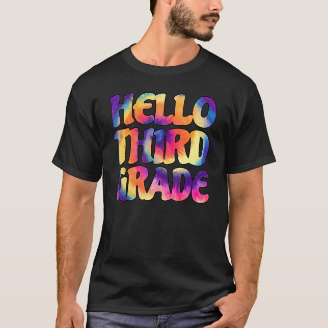 Camiseta Tye Hola a estudiante de tercer grado (Anverso)