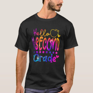 Camiseta Tye Hola Maestra de Segundo Grado Primer Día O
