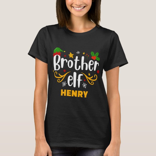 Camiseta Tygraphy Brother Elf Fun Family Matching T Shirt  (Anverso)