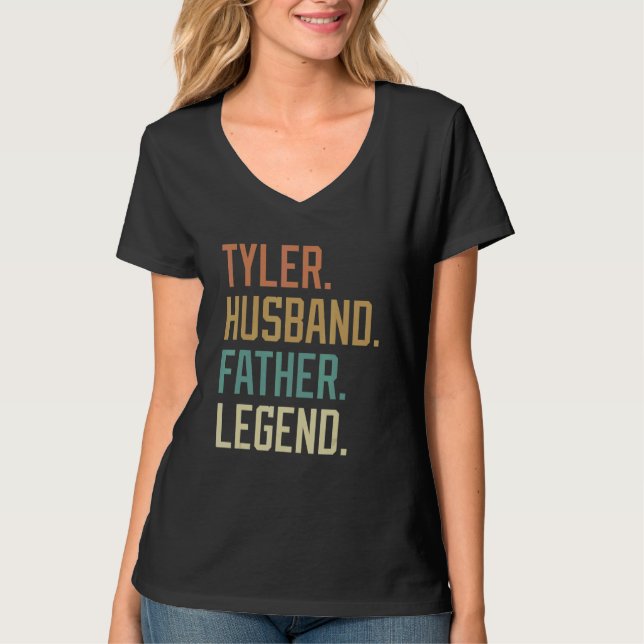 Camiseta Tyler Husband Father Legend Father's Day Retro (Anverso)