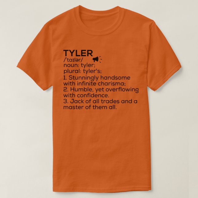 Camiseta Tyler Name Definition Tyler Significa Tyler Name M (Diseño del anverso)