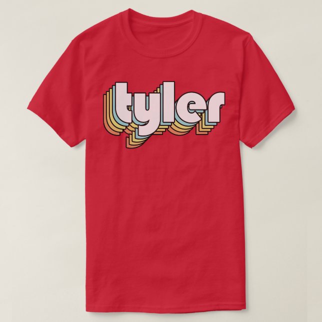 Camiseta Tyler Retro Rainbow Typography Style Faded Style (Diseño del anverso)