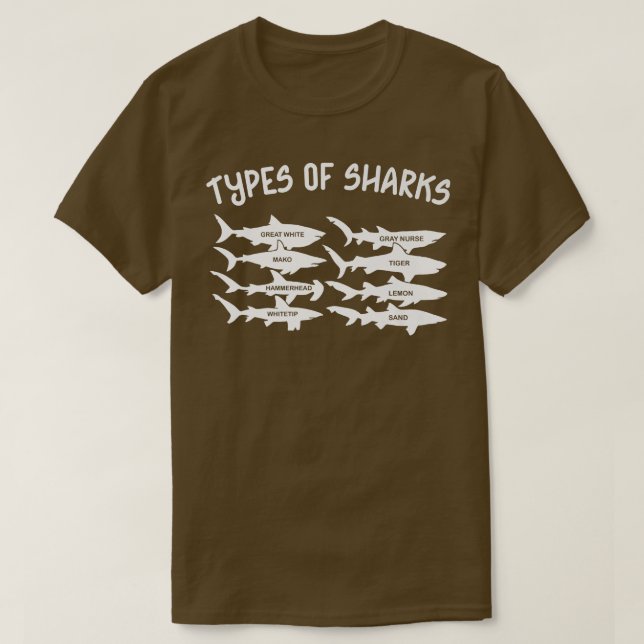 Camiseta Types Of Sharks (Diseño del anverso)