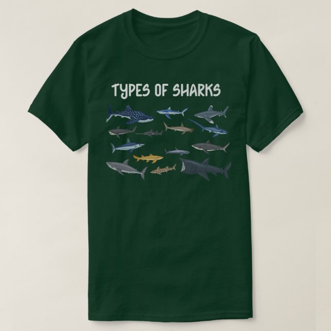 Camiseta Types Of Sharks (Diseño del anverso)