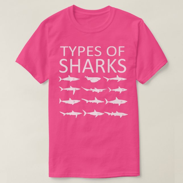 Camiseta Types Of Sharks (Diseño del anverso)
