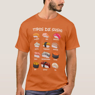 Camiseta Types Of Sushi Food Japan Food Manga Anime family