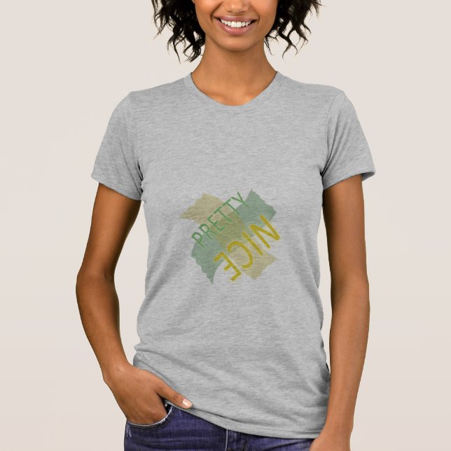 Camiseta Typografía Bonito agradable verde amarillo (Anverso)
