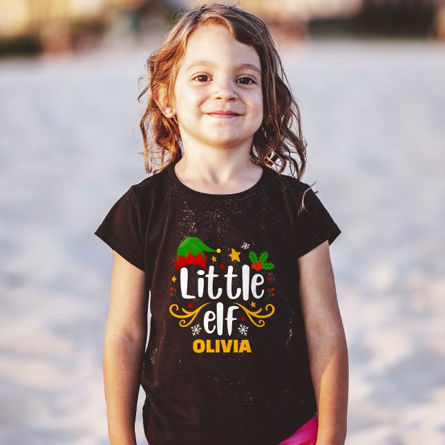 Camiseta Typografía Pequeña Familia Divertida Elf (Subido por el creador)