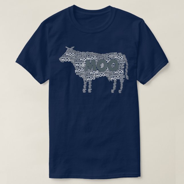 Camiseta Typografía Word Art Cow Gardening Cow Moo (Diseño del anverso)