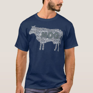 Camiseta Typografía Word Art Cow Gardening Cow Moo