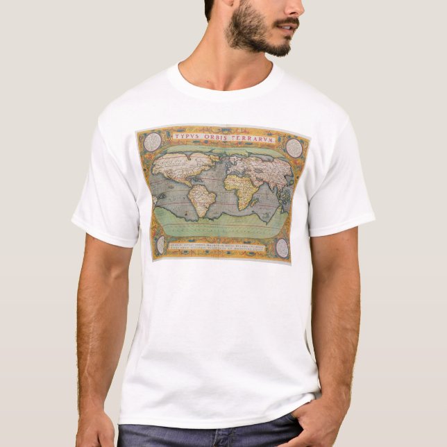 Camiseta Typus Orbis Terrarum, mapa del mundo (Anverso)