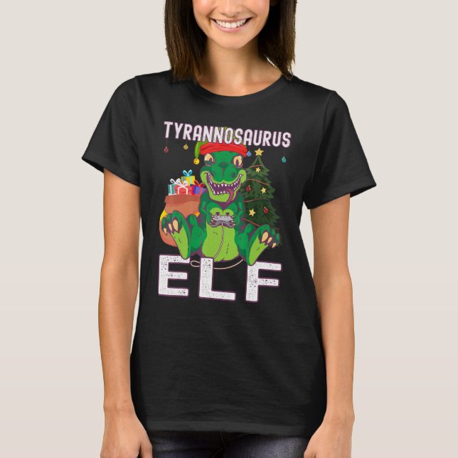 Camiseta Tyrannosaurus Elf Paró Mi Juego Para Estar Aquí Cr (Anverso)