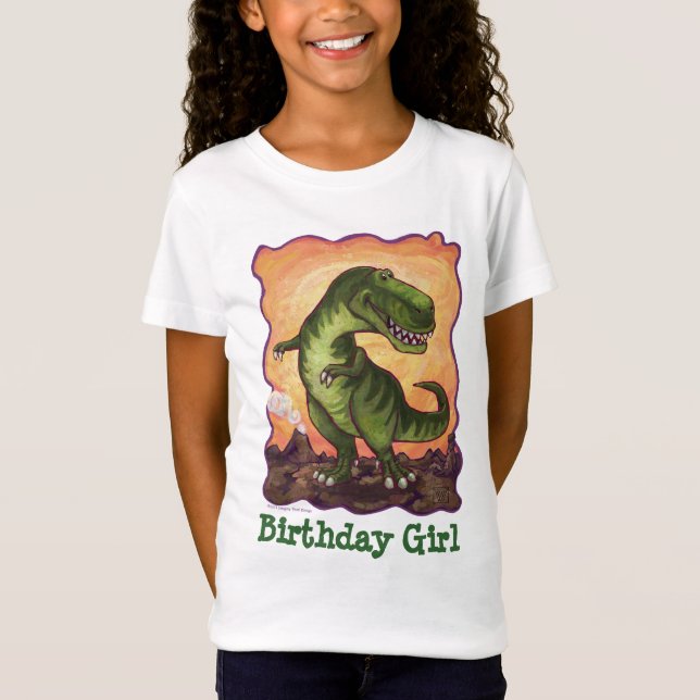 Camiseta Tyrannosaurus Rex Chica de cumpleaños T-Shirt (Anverso)