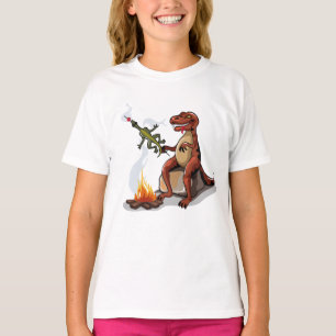 Camiseta Tyrannosaurus Rex Cocina Sobre Una Fogata.