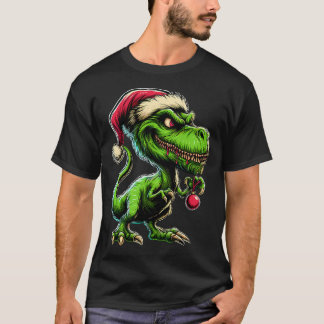 Camiseta Tyrannosaurus Rex como El Grinch en Navidad