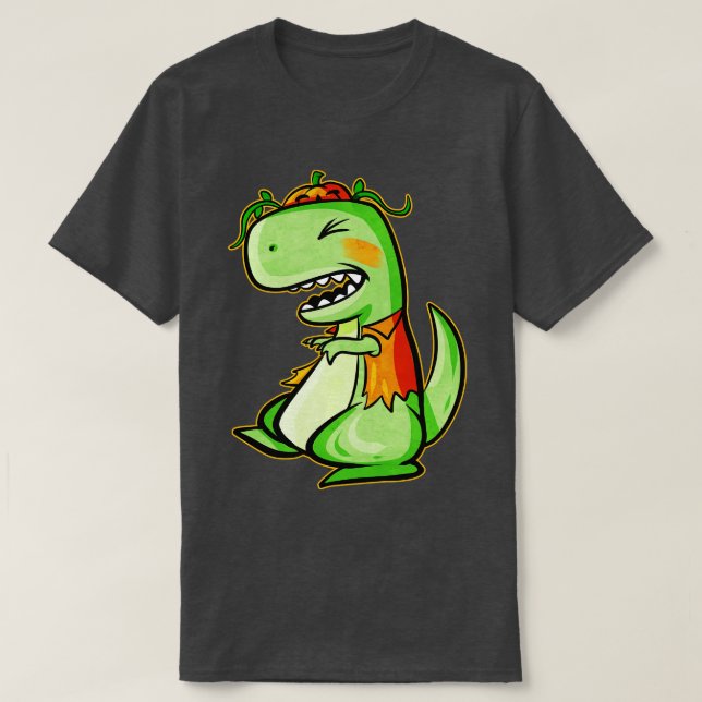 Camiseta Tyrannosaurus Rex TRex Con Vest Y Calabaza Para H (Diseño del anverso)