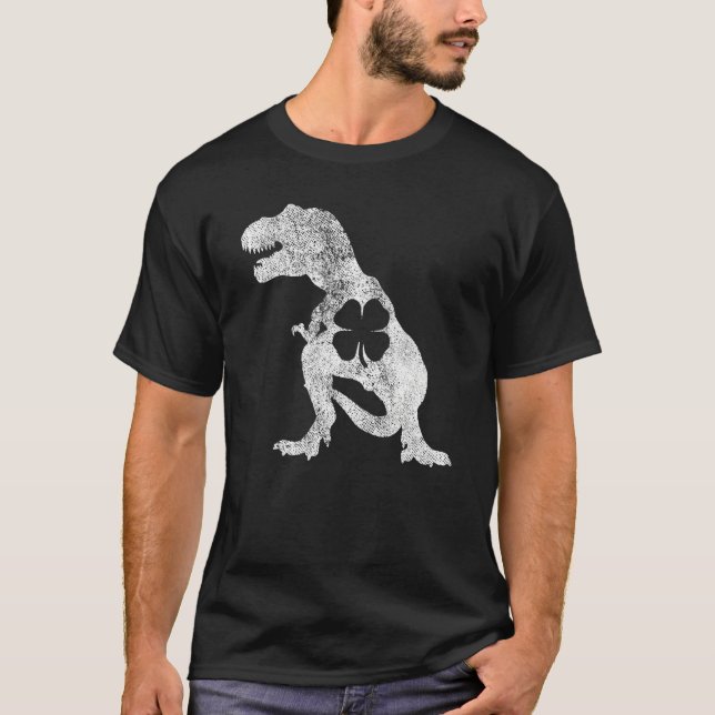 Camiseta Tyrannosaurus T Rex Dinosaur ST PATRICKS DAY Irish (Anverso)