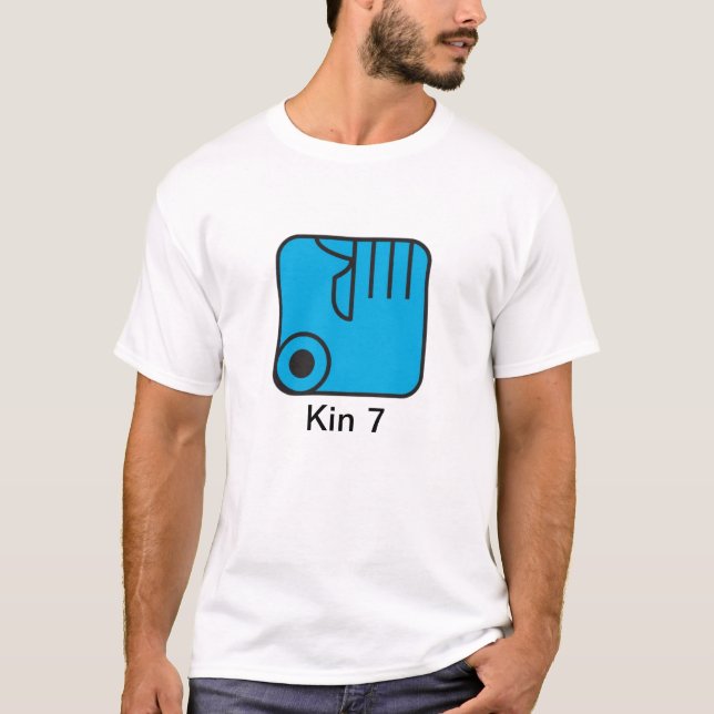 Camiseta Tzolkin Mao Azul Kin 7 (Anverso)