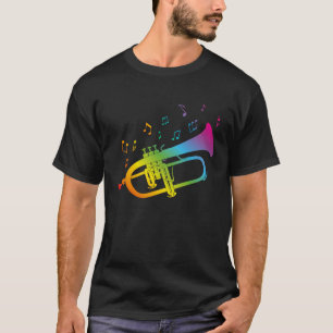 Camiseta u201CRainbow Flugelhornu201D músicos gay LGBTQ+