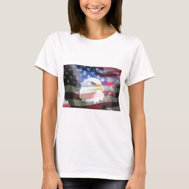Camiseta U.S.A. Eagle y bandera (Anverso)