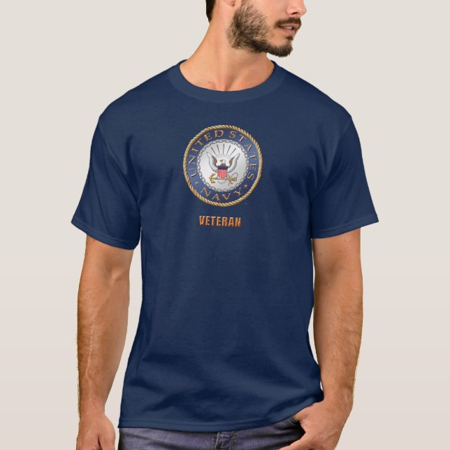 Camiseta U.S. América básica de los hombres de marina de (Anverso)