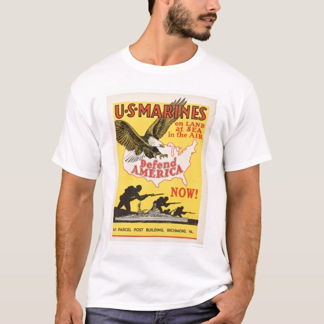 Camiseta U.S. Los infantes de marina defienden América (Anverso)