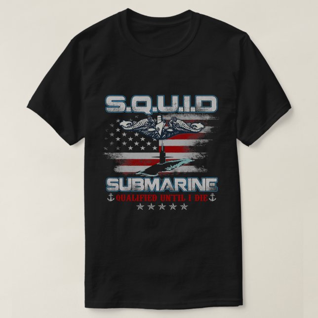 Camiseta U.S Submarine Service Veteran Submariner USA Flag  (Diseño del anverso)