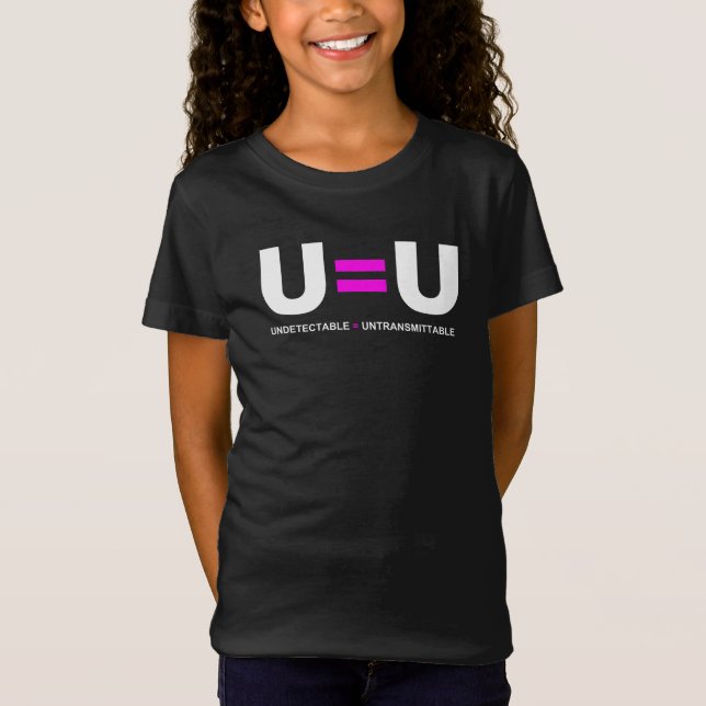 Camiseta U=U VIH Indetectable es igual a intransmisible (Anverso)