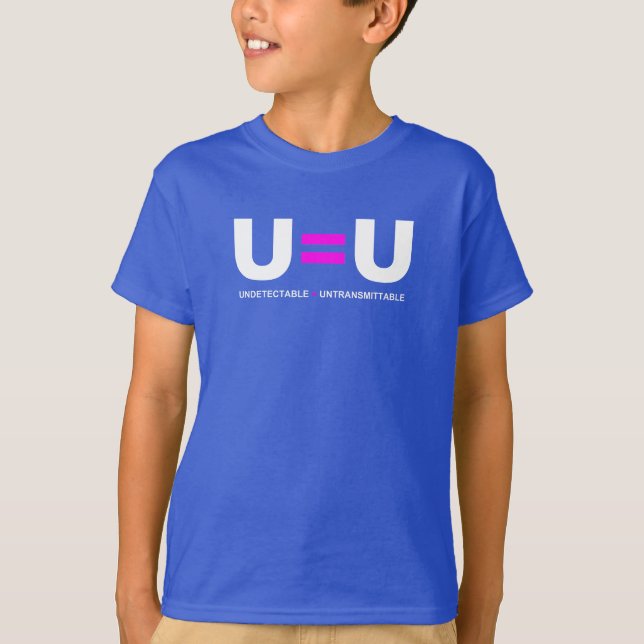 Camiseta U=U VIH Indetectable es igual a intransmisible (Anverso)