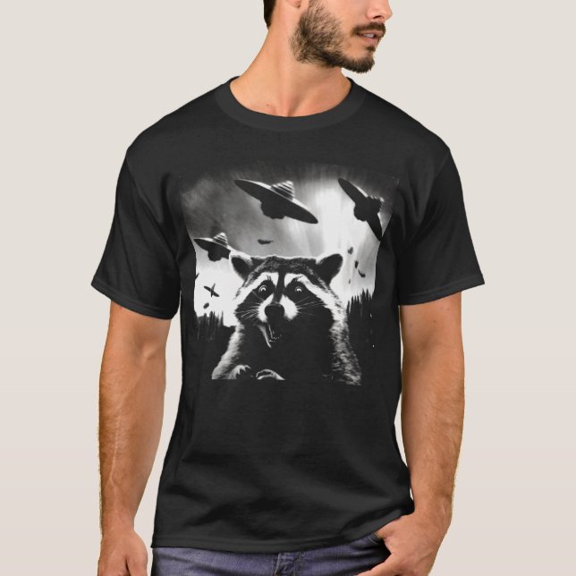 Camiseta UAP de raccoon divertidos de OVNI alienígena (Anverso)