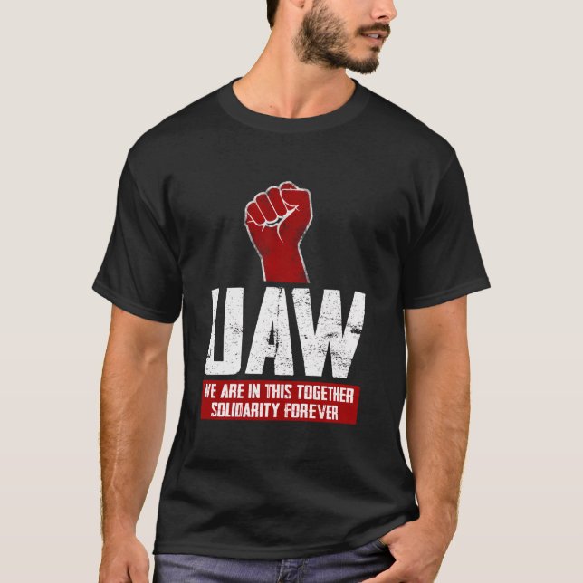 Camiseta Uaw En Huelga Red Tee Unió A Los Trabajadores Del  (Anverso)