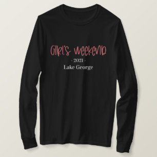 Camiseta Ubicación de fin de semana de Chica manuscrito y a