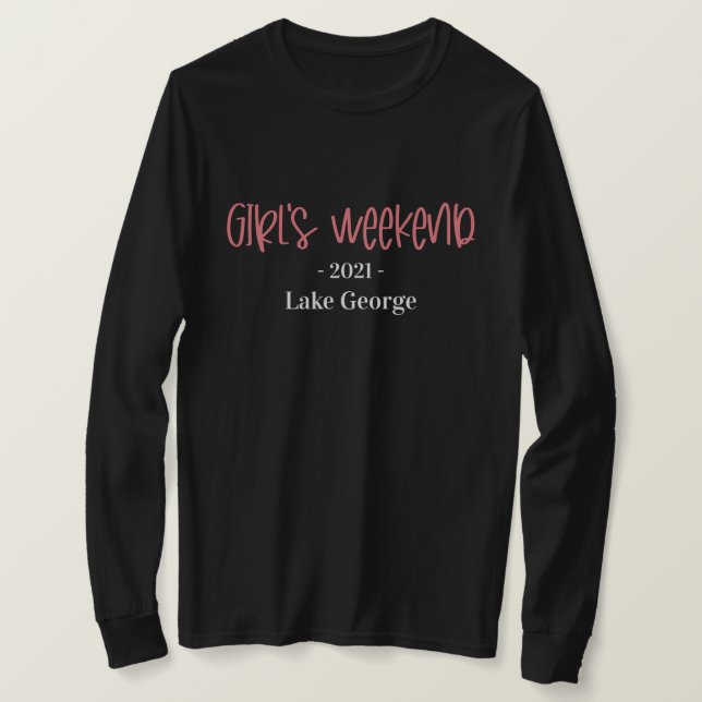 Camiseta Ubicación de fin de semana de Chica manuscrito y a (Anverso del diseño)