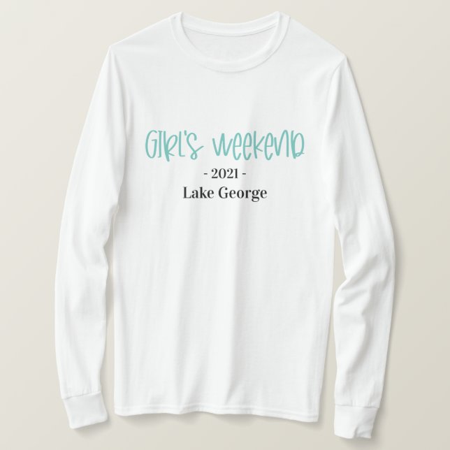 Camiseta Ubicación de fin de semana de Chica manuscrito y a (Anverso del diseño)
