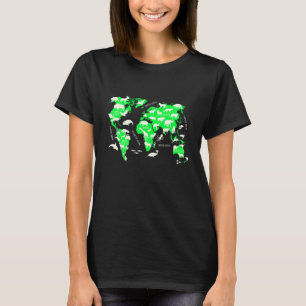 Camiseta Ubicación de la colección World Map Animals Educat
