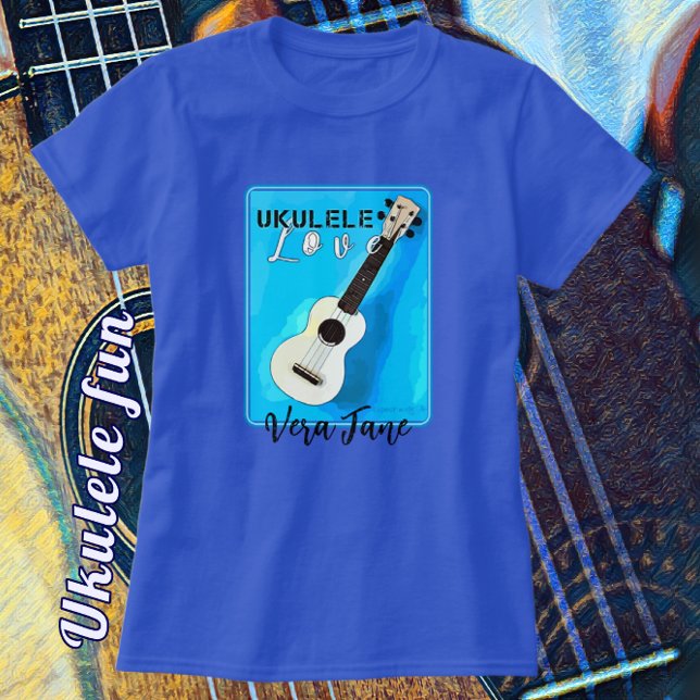 Camiseta Ucrania: Amor en Bonitos en tonos azules de camise (What Fun! Easily select shirt and Text Name color.)
