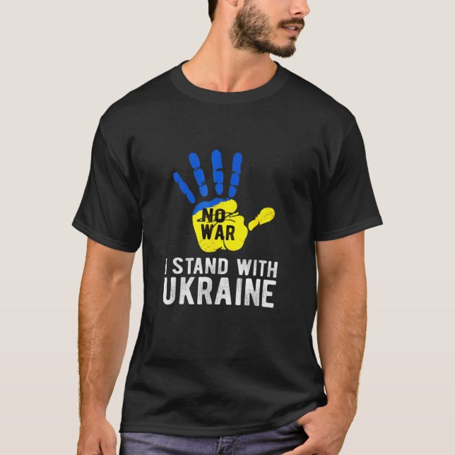 Camiseta Ucrania, apoyo la bandera ucraniana (Anverso)