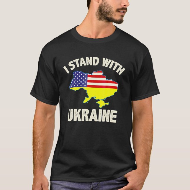 Camiseta Ucrania, apoyo la bandera ucraniana (Anverso)