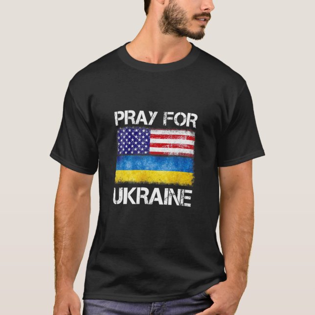 Camiseta Ucrania, apoyo la bandera ucraniana (Anverso)