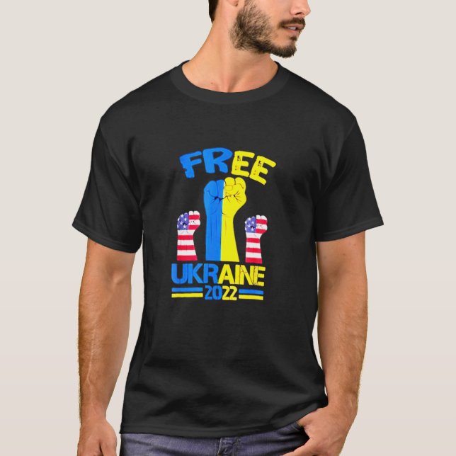 Camiseta Ucrania, apoyo la bandera ucraniana (Anverso)