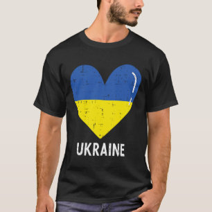 Camiseta Ucrania Azul Amarillo Corazón Mujeres Ucranianas N