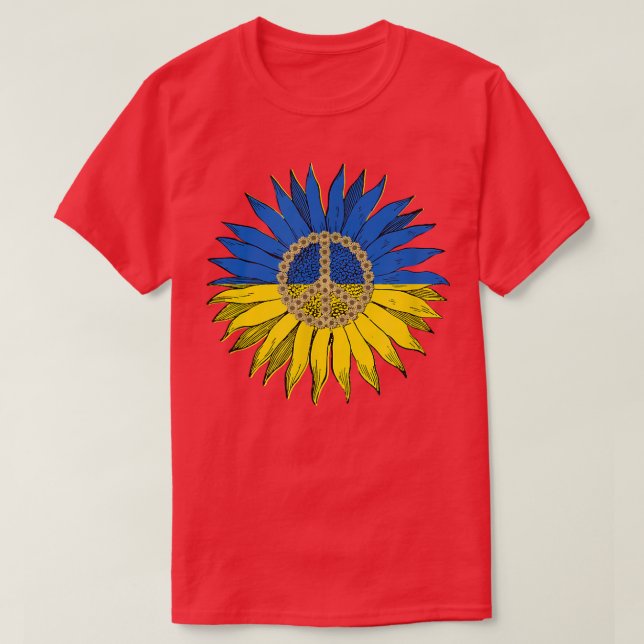 Camiseta Ucrania azul girasol amarillo apoya la novela de l (Diseño del anverso)