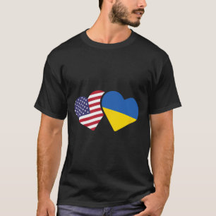 Camiseta Ucrania Bandera De Estados Unidos Corazón