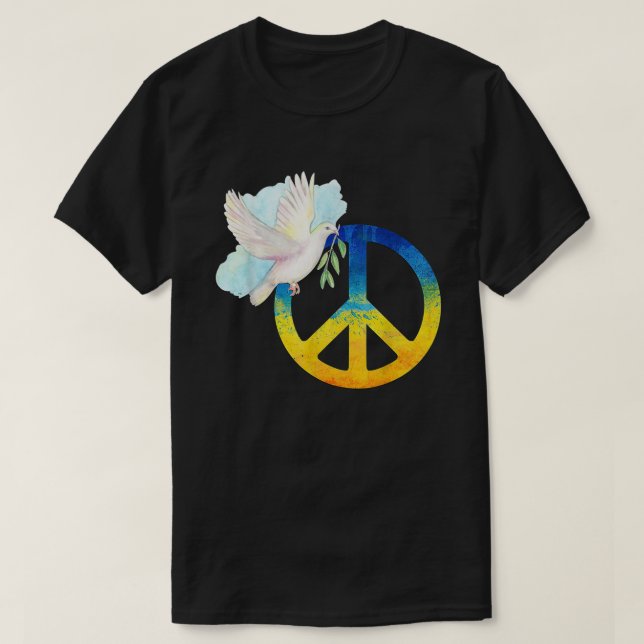 Camiseta Ucrania Bandera de Ucrania Kiev Apoyo y amor No (Diseño del anverso)