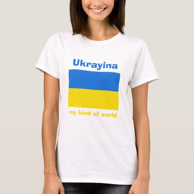 Camiseta Ucrania Bandera + Mapa + Texto (Anverso)